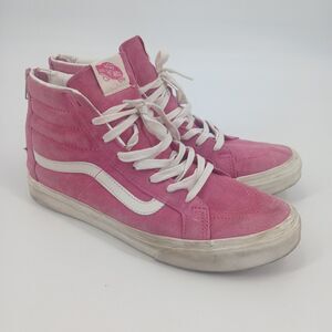 Vans Sk8-Hi Zip Pink Suede High Top Sneakers Womens 10 Retro Streetwear